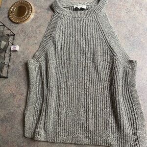 Madewell Gray Ribbed Sleeveless Top sweater Large
